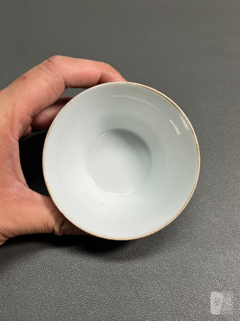 清同治  矾红彩洪福齐天纹套杯 - 图18